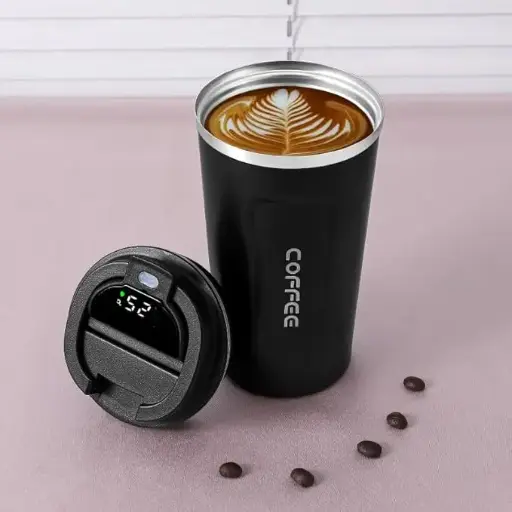 Smart Stainless Steel Coffee Mug – 380ml | Temp Display, Leakproof, Insulated