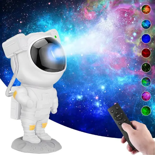 Astronaut Galaxy Projector with Remote – 360° Starry Light for Bedroom & Decor